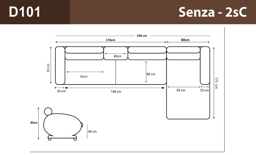 Senza - 2sC - Leather Sofa Lounge Set